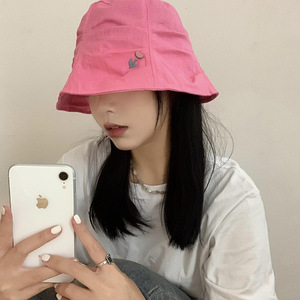 Sombrero tipo pescador para mujer, de lona de algodón rosa, protección solar, primavera y verano, sombrero de pescador, circunferencia de cabeza grande - Product Image 2