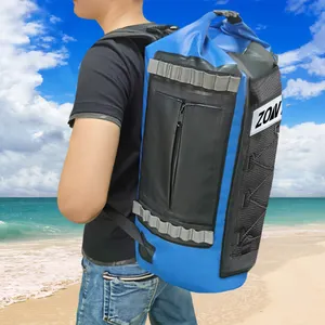 30L 40L 55L açık spor katlanabilir su geçirmez çantalar özel rulo etiket üst PVC çanta katlanabilir su geçirmez sırt çantası yürüyüş yüzme