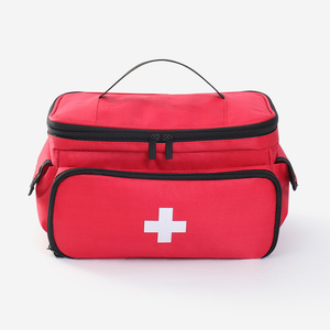 Sac de premiers secours en polyester rouge avec fermeture éclair, grande capacité, multifonction, sac médical unisexe, style simple, portable, multi-usage - Product Image 4