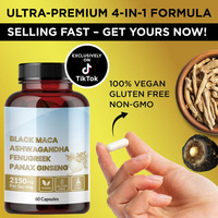 Gummies MK Black Maca Ashwagandha & Fenugrec - 60 unités - Soulagement du stress, stimulation énergétique, soutien hormonal et croissance des cheveux
