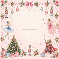 Alas Meja Lipat Motif Balet Nutcracker Pastel Mewah, Alas Permainan Neoprena untuk Pesta Mahjong AS & Hadiah Liburan