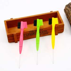 Cepillo de pelo de cola de doble cara al por mayor, cepillo de nailon para controlar los bordes del pelo, cepillo de cejas de cola de acero y plástico para mujer - Product Image 6