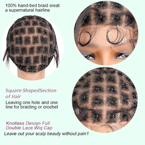 <span class=keywords><strong>Parrucca</strong></span> Full Lace Glueless Regolabile con <span class=keywords><strong>Trecce</strong></span> Crochet Trasparenti e Box Braid, con HD Lace per Stile Afro, 99 Sezioni - Product Image 3