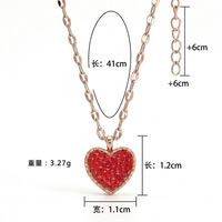 Collier tendance en acier inoxydable avec pendentifs multiples en forme d'étoile et de cœur, plaqué or 18 carats, orné de perles