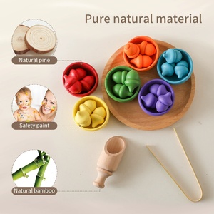 Jouets éducatifs de coordination œil-main Montessori Jeu cognitif de <span class=keywords><strong>perles</strong></span> assorties aux couleurs pour enfants Jeux de matériaux <span class=keywords><strong>en</strong></span> <span class=keywords><strong>bois</strong></span> - Product Image 3
