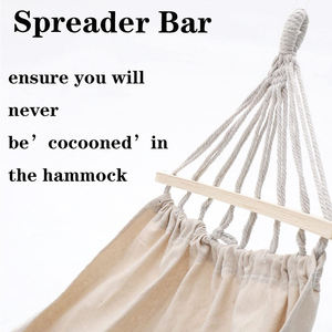 पोर्टेबल 2 व्यक्ति झूला रंगीन धारी Hammocks स्विंग स्प्रेडर बार आँगन के लिए बैग ले जाने के साथ लॉन उद्यान डेरा डाले हुए - Product Image 4