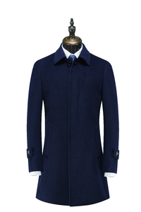 Abrigo de lana para hombre, estilo británico, ajustado, de manga larga, con cuello vuelto, transpirable, para otoño e invierno. - Product Image 2