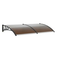 Auvent de porte extérieur transparent en polycarbonate alvéolaire avec support en plastique