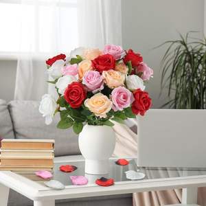 Rosas Artificiales de Seda Multicolores al por Mayor, Nuevo Estilo, Decoración para Oficina, Hogar, Bodas, Día de la Madre, Eventos al Aire Libre - Product Image 2