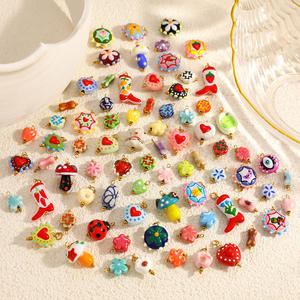 Bottes en forme de fleur de champignon colorées, formes mixtes, en acier inoxydable, accessoires de bijoux à faire soi-même pour la fabrication de colliers, 20 pièces - Product Image 1