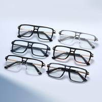 Monture de lunettes carrée unisexe TR90 anti-lumière bleue, style européen et américain, sans correction, tendance mode, compatible