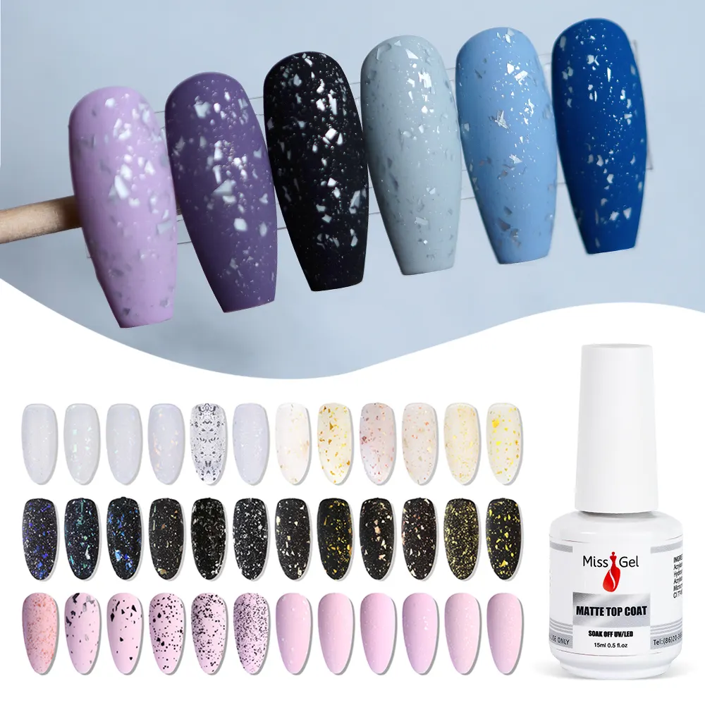 Matte Topcoat Wholesale Nail Supplies Private Label UV No Wipe Matte Color Nail Polish Gel Top Coat