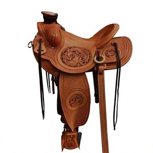 Silla de Montar Inglesa de Cuero Genuino BS International NA84 con Diseño Grabado, Herrajes de Madera SUS304, Transpirable, Cómoda y Sostenible - Product Image 2