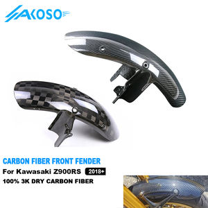 Guardabarros AKOSO 3K de fibra de carbono seco para motocicleta, guardabarros delantero con carenado para <span class=keywords><strong>Kawasaki</strong></span> <span class=keywords><strong>Z900RS</strong></span> 2018-2024 - Product Image 1