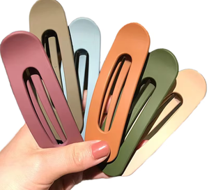 Accessori per capelli da donna per ragazze molletta francese crocetta per capelli becco d'anatra botto in bianco taglie medie grandi. Molletta per capelli in plastica opaca - Product Image 1