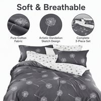 U Dropshipping Wishing Seed Set Sprei 3pcs Katun Lembut 200TC Modern untuk Hotel & Rumah Tangga