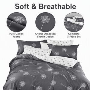 Juego de Ropa de Cama U Dropshipping Wishing Seed, 3 Piezas, Algodón Suave 200TC, Funda de Edredón Moderna para Hotel y Hogar - Product Image 2