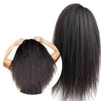 Perruque brésilienne Full Lace Wig pour femmes noires, cheveux naturels crépus lisses, couleur naturelle 1b