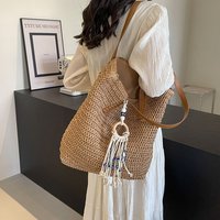 Sac de plage d'été de luxe, sac à main tissé à la main, vente en gros, sac à bandoulière pour femmes, haute qualité, grande capacité, sacs en paille de créateur
