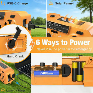 วิทยุฉุกเฉิน Alecter APH-SR12 พร้อมแบตเตอรี่สำรอง 7400mWh ใช้พลังงานแสงอาทิตย์/มือหมุน/แบตเตอรี่ วิทยุ NOAA วิทยุพยากรณ์อากาศ ไฟฉาย SOS - Product Image 5