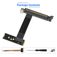Adaptador de cable elevador de expansión GPU M.2 NVMe Key M a PCI-E 16X con alimentación de 12V y 4 pines (dirección izquierda) de aleación de aluminio en stock