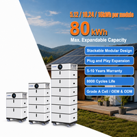 Système de Stockage d'Énergie Domestique Empilable 16kWh 51.2V 314Ah ODM Extensible 80kWh Max Grade A LiFePO4 8000 Cycles Certifié CE IEC62619 TUV