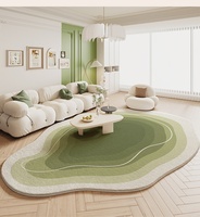 Luxuriöser Teppich für Wohnzimmer, Hochwertiger Sofateppich, Quadratische Schlafzimmermatte, Pflegeleichter, Abwischbarer Teppich mit Geometrischem Muster