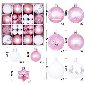 สินค้ามาใหม่ ชุดกล่องกระดาษเพ้นท์สีสันสดใส 44 ชิ้น ขนาด 3-6 ซม. ตกแต่งต้นคริสต์มาสด้วยลูกบอลเคลือบเงาสำหรับแขวนประดับ - Product Image 1