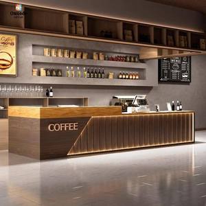 Quiosco de Café Moderno para Exteriores con Iluminación LED |   Mostrador de Café Personalizado Tipo Pop-up para Cafeterías e Interiores de Cafés - Product Image 1