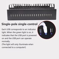 Boîtier de concentrateur USB 2.0 à 20-60 ports avec structure en acier pour studio et chargement d'écrans de téléphones mobiles