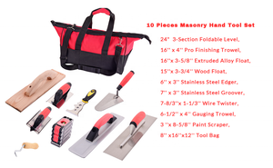 Kit d'outils de maçonnerie DIY avec sac rouge, truelle pointue en acier inoxydable, <span class=keywords><strong>couteau</strong></span> de plâtrier, outils pour cloisons sèches, manche en plastique - Product Image 6