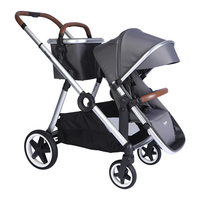 Nouveauté poussette 3 en 1 avec cadre en aluminium pliable, pour poussette Double, panier de Shopping,