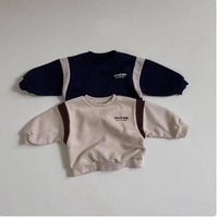 Nouvelle Mode Bébé Enfants Épaule Bloc De Couleur Manches Longues Pull Garçons Filles Neutre Sweats Surdimensionnés