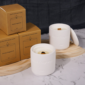 Lata transparente Mecha de madera Etiqueta privada Color Oro Rosas Rojas Velas perfumadas para hombres - Product Image 2