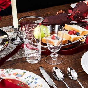 Service de table en verre gravé de fleurs et de feuilles multicolores, moderne, luxueux, fait main, de haute qualité, pour la location et la vente de mariage - Product Image 4