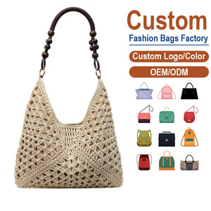 Bolso de hombro bohemio de ganchillo personalizado, con diseño calado y parte superior abierta, para mujer, de verano, con asa de cuentas y correa única - Product Image 1
