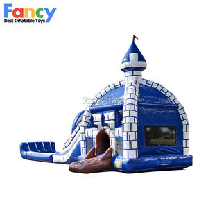 Château gonflable de mariage le plus vendu, bleu/bonhomme de neige, gonflable 6mx4m, PVC 0,55mm, certifié CE, garantie 3 ans - Product Image 3