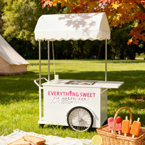 Chariot mobile de concession alimentaire pour gelato et crème glacée, avec roues, pour camion remorque - Product Image 2