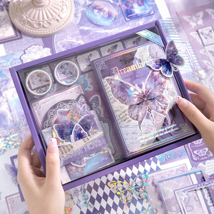 Kit de álbum de recortes DIY de mariposa de ensueño, juego de diario de basura de bala estética de 162 piezas con Cuaderno de cuadrícula A6 y suministros para manualidades, regalo - Product Image 5