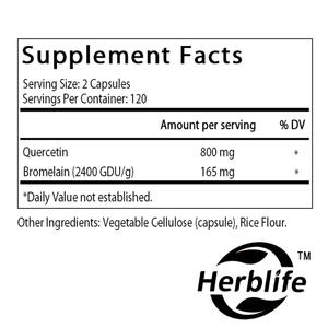 OEM/ODM ควอเซทินผสมบรอมีเลน ขายดี ช่วยเสริมสร้างระบบภูมิคุ้มกัน ช่วยย่อยอาหาร บรรจุ 240 แคปซูลวีแกน - Product Image 2
