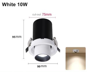 Kyqee 360 độ có thể điều chỉnh lõm Trần căng ánh sáng tại chỗ chống chói 3W <span class=keywords><strong>10W</strong></span> <span class=keywords><strong>LED</strong></span> <span class=keywords><strong>downlight</strong></span> cho khách sạn nhà - Product Image 3