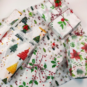 Papel de Seda con Diseño de Bayas Navideñas 50x70cm, Papel de Regalo con Patrón de Flores y Bayas en Acuarela para Rellenar Bolsas de Regalo Navideñas - Product Image 2
