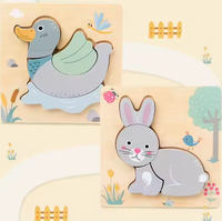 Puzzle 3D en bois personnalisable, 50 pièces, jouets éducatifs précoces sur le thème des animaux, puzzles en bois pour les tout-petits, les enfants, les filles et les garçons