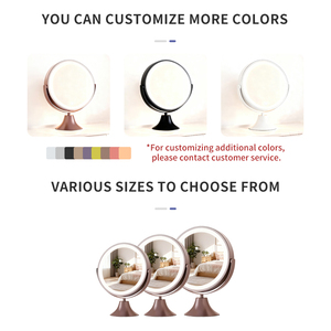Espejo de maquillaje de tocador de mesa redondo Led cosmético iluminado de escritorio profesional con luces - Product Image 5