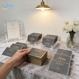 Bolígrafo de Lujo con Borde Dorado para Negocios |   Tarjetas de Visita y Marca Corporativa Impresas en Dorado sobre Cartulina Negra Mate Gruesa de Primera Calidad - Product Image 4