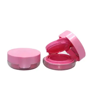 Cute plastic pink BB blusher compact container empty air cushion case