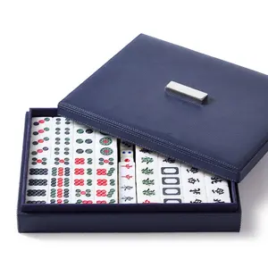 Custom Luxury American Mahjong Game With Leather Box 166pcs Mahjong Set With Mahjong PU Case