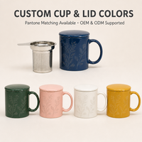 Nouvelle arrivée : tasse à thé 11 oz avec infuseur en céramique classique et infuseur et couvercle en acier inoxydable pour thé en feuilles.