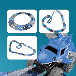 Set <span class=keywords><strong>de</strong></span> Juguetes Educativos <span class=keywords><strong>de</strong></span> 92 Piezas para Niños, <span class=keywords><strong>Pista</strong></span> <span class=keywords><strong>de</strong></span> <span class=keywords><strong>Carreras</strong></span> Eléctrica Flexible para Vehículos, <span class=keywords><strong>Pista</strong></span> <span class=keywords><strong>de</strong></span> <span class=keywords><strong>Carreras</strong></span> <span class=keywords><strong>de</strong></span> Tiburones para Niños - Product Image 2