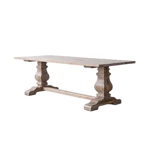 热卖木质家居家具可折叠仿古法式木质餐桌8人木制手绘意大利餐桌